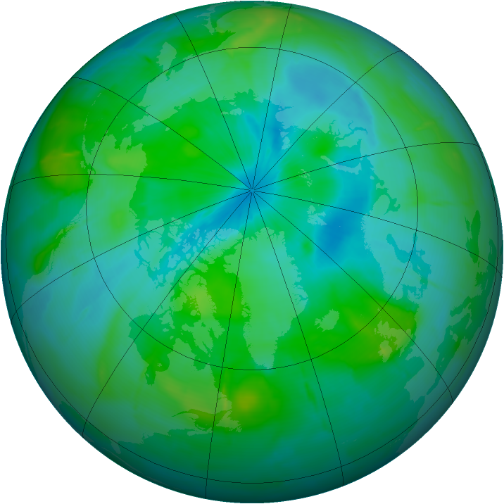 Arctic ozone map for 28 August 2009